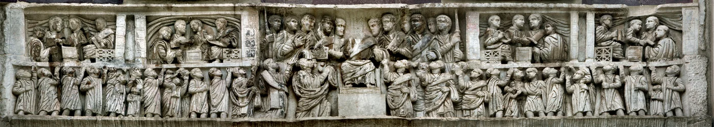 Constantine distributing money to the people Liberalitas (detail)