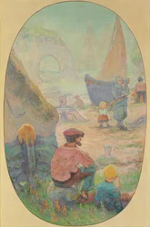 Fishermen at Etretat