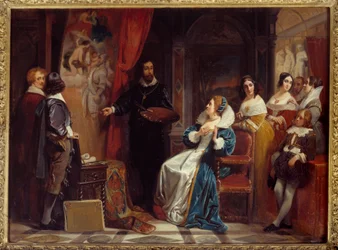 Queen of France Marie de Medicis (1573-1642) visiting the workshop of the painter Peter Paul Rubens