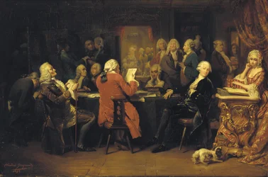 Voltaire at the Reading Room at Procope