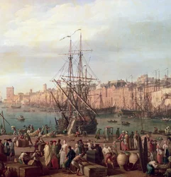 Morning View of the Inner Port of Marseille and the Pavilion of the Horloge du Parc (detail)