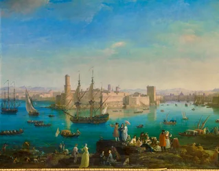 The Entry of the Port of Marseille in 1754 (detail)