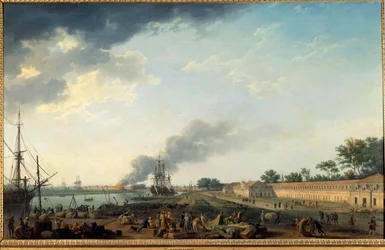 View of the Port of Rochefort and the Royal Corderie. Painting by Joseph Vernet (1714-1789), 1762. Paris, Musée de la Marine.