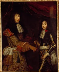 Portrait of Louis II Prince of Bourbon and his son Henri Jules Duke of Enghien