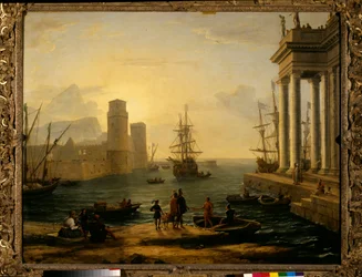 Sea port, fog effect. Painting by Claude Gellée, known as Le Lorrain (1600-1682), 1646. Sun. 1.19 x 1.5 m. Paris, Musée du Louvre