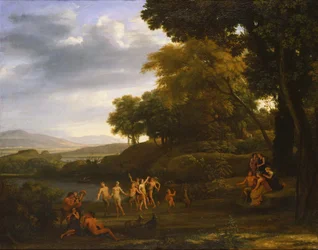 Dancing Satyrs and Nymphs in the Landscape