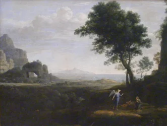 Hagar and Ismael in the Desert