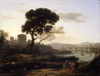 Landscape near Rome with a View of the Ponte Molle, 1645