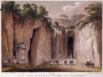 View of the Cave of Pausilippe, Near Naples, Drawing by Chatelet