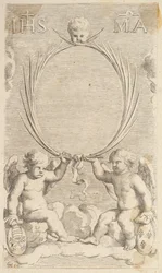 Two Angels Seated on Clouds
