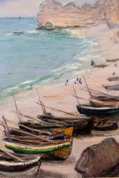 Boats on the beach at Etretat (detail)