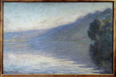 Mist on the Seine at Port Villiez. Painting by Claude Monet (1840-1926)