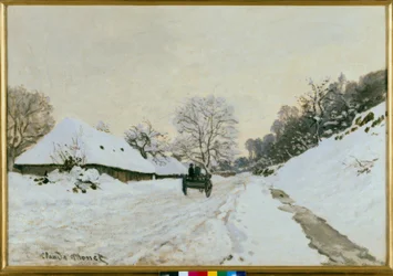 The Cart. Road Under the Snow in Honfleur
