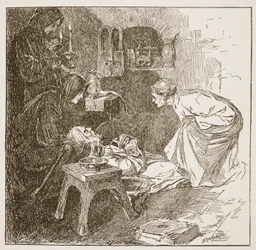 Death of Bede, illustration from 