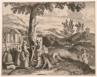 The Apiary, Garden Cultivation and Tree Grafting, Plate 2 from Pastorales