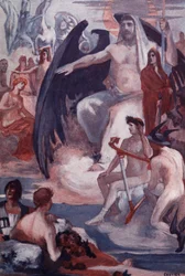 The Defense of Jupiter to Rescue the Trojans or Greeks. Illustration by Clement Gontier for Homer