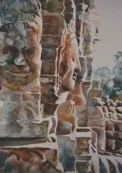 The Bayon: Early Morning - Equanimity and Loving Kindness (West & South)