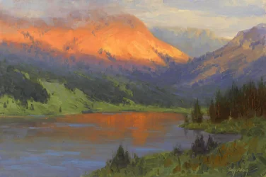 Golden Mountain Lake Glow