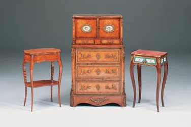 Victorian occasional table (left)