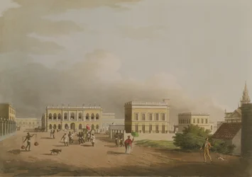 The Old Court House, Calcutta, plate 17 from Twenty Four Views in Hindostan, engraved by Harradon, published by Edward Orme, 1805