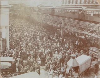 Opening of Siegel, Cooper Co., Sixth Ave. 18-19th Streets Looking South from 19th