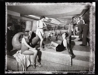 S.S. "Normandie", Swimming Pool, Cabin Class, c.1935