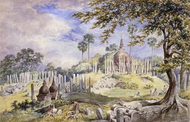 The Thuparama Dagoba at Anuradhapura, Sri Lanka