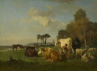 Cattle and Sheep in a Landscape