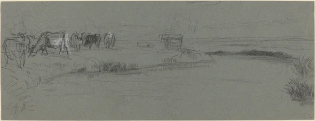 River Bank with Cattle