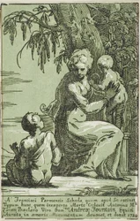 A Woman at the Foot of a Tree Holding a Child