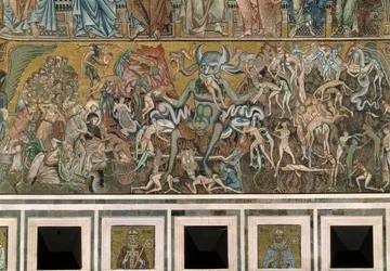 The Last Judgment (The devil eats the souls of the damned) - Detail of the mosaics, c.1270