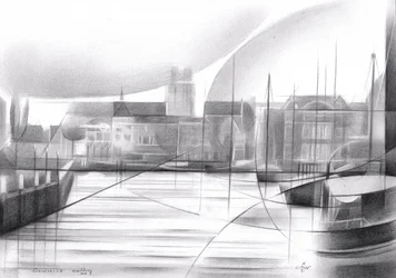 Abstract Harbor Scene