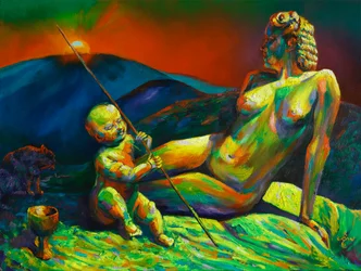 Colorful Figures Sunset