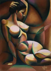 Contemplative Abstract Woman