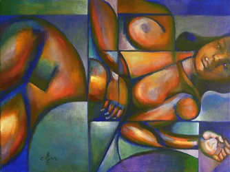 Serene Cubist Woman
