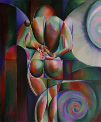 Vibrant Cubist Figure