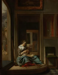 Woman Peeling an Apple