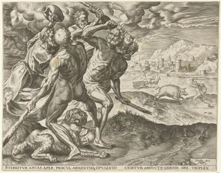 Hercules Kills Geryon and His Dog (Works of Hercules series)