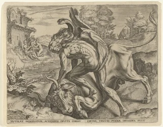 Hercules Wrestling with Achelous