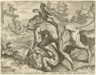 Hercules Wrestling with Achelous