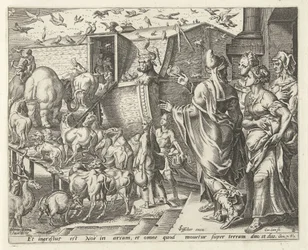 Noah Boards the Ark with His Family and the Animals (series title)
