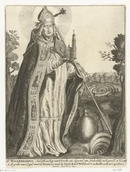 Saint Willibrord as Archbishop with Church Model of Utrecht Cathedral