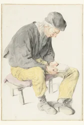 Seated Man Reading, Facing Right