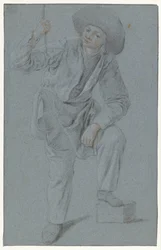 Standing Boy Pulling a Rope