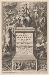 Enthroned Mary with Child (Title Page for: B. de los Rios, De hierarchia Mariana libri sex, Antwerp: 1641)