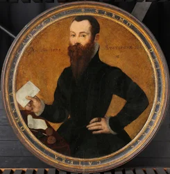 Portrait of Adam Wachendorff, with a Putto Blowing Bubbles (detail)