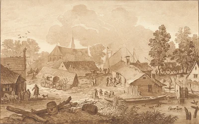 Village Scene with Pond