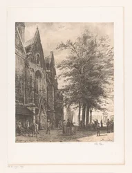 People in Front of Market Church in Hamelin