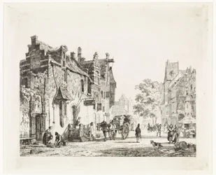 Town View with Horse Cart