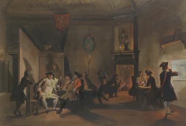 Interior with Military Officers